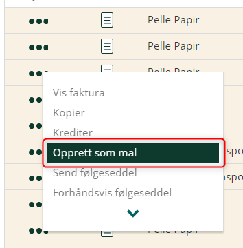 Opprett som mal